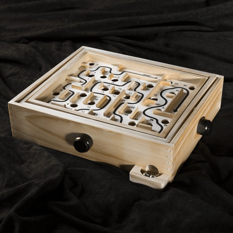 Hey! Play! Labyrinth Wooden Maze Game with Two Steel Marbles,