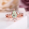 LAZLUVU Engagement Rings Rose Gold Wedding Rings with Cubic Zirconia