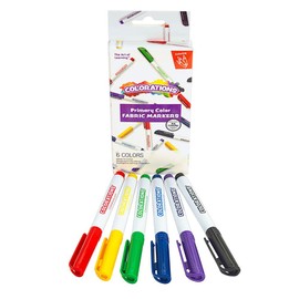 Fabric Markers - Primary Colors, Vibrant, Draw and Color on Any Canvas or Cotton