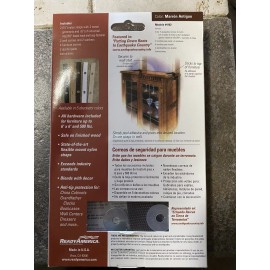 ReadyAmerica Quake Hold Safety Strap Earthquakes Furniture Child Safety Strap Brown Prevent