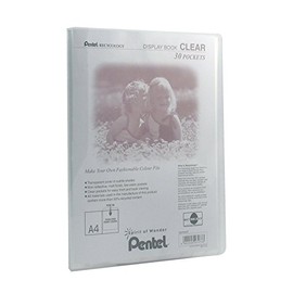 Pentel Display Book Clear, 30 Pockets, Transparent, 1 A4 Folder DCF243T