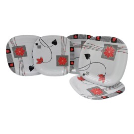 Anforama- Tab & Kit Plato Trinche Cuadrado Tipo Plástico De Melamina 26 Cm 5pzas