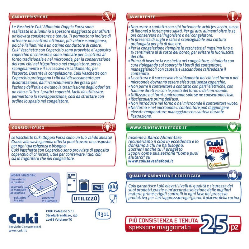 Cuki Aluminium Container with Lid - Double Strength - 1