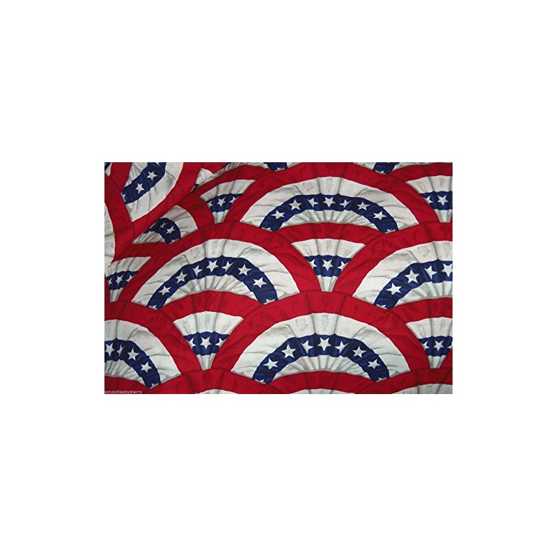 Patriotic Flag Fabric Hair Scrunchies Set of 2 July 4th
