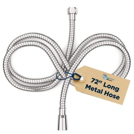 HammerHead Showers Solid Metal Shower Hose Attachment for Showerhead, Extra-Long 72-Inch Universal Replacement Hose for Hand held Shower, Chrome