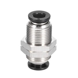sourcing map Straight Pneumatic Push to Quick Connect Fittings Bulkhead Union 6mm Tube OD X 6mm Tube OD