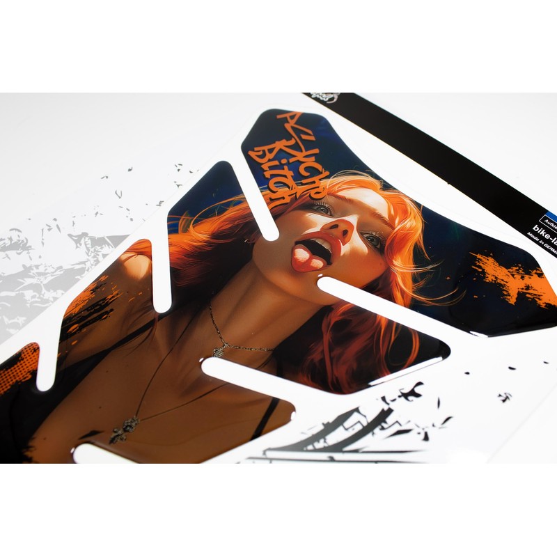 Tankpad X509955VA Motorcycle Protective Sticker Psycho B Cute Woman Orange