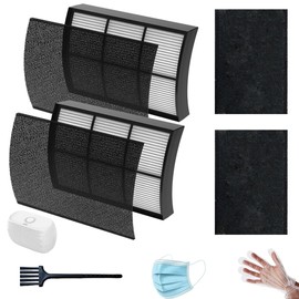 PECOMFIL Replacement Filter Compatible with PureZone Breeze Tabletop Air Purifier PECOMPAP, 2-Pack H13 True HEPA Filters + 4 Activated Carbon Pre-Filters, 2-in-1 High Efficiency Filtration System