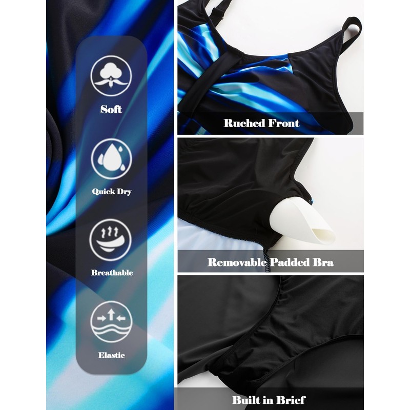 Hanna Nikole Women's Plus Size Tankini Set Tummy Control Swimwear