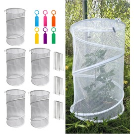 Pop Up Plant Covers- Instant Garden Protection with | Insect Bird for Vegetables Flowers Seedlings | Reusable Easy Setup (White-6 Pack)