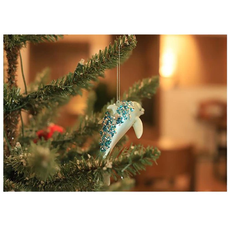 Alipher Dolphin Tree Pendant 3D Christmas Tree Pendant Dolphin Christmas