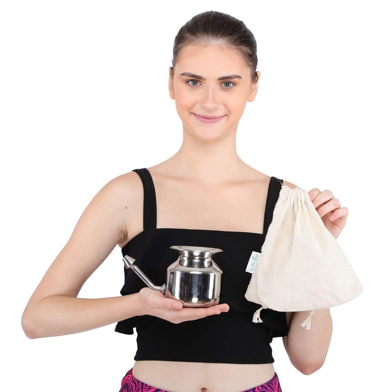 HealthAndYoga(TM) SteloKleen Superior Neti Pot Learner - Improver Kit -
