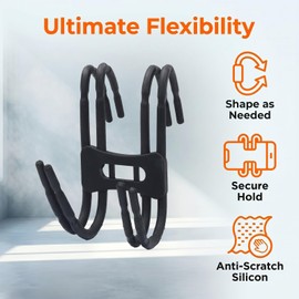 2PCS Treadmill Phone Holder with Anti-Slip Rubber Rings, Durable Silicone Cell Phone Holder for Treadmill, Universal Mount for Gym & Stationary Bike, Fits 4.7"-7.2" Phones - 1 Black + 1 White