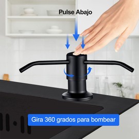 Dispensador De Jabón Para Fregadero, Jabonera Cocina Tarja, Despachador De Jabón Incorporado, Con Tubo De Extensión 39.37, Sin Necesidad De Rellenado Frecuente, Apto Para Todo Tipo De Jabones (Nergo)