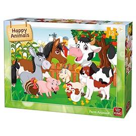King KNG05780 Children Jigsaw Puzzle Farm Animals 12-Piece, Various