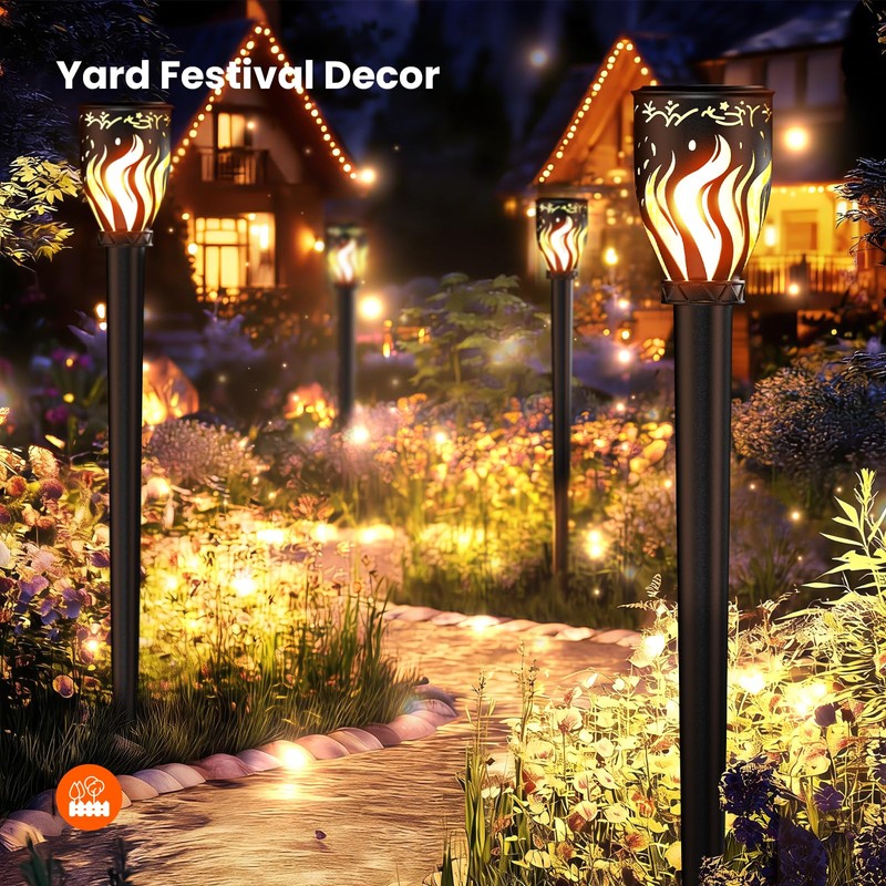 MrCrafts Nature Solar Lights Outdoor 4 Pack - 40'' Solar
