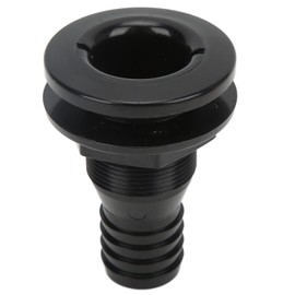 Thru Hull Fitting, 1‑1/4in Plastic Marine Thru Hull Exhaust Fittings Boat Through Hull Connection Boat Drain Outlet Plug Black for Onboard Plumbing System