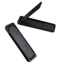 Wansurs [2 Pack] Mini Phone Kickstand Black Baking Paint Cell Phone Stick Stand, Folding Invisible Portable Metal Cell Phone Stand Holder for Desk