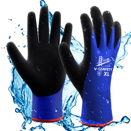 XYXNZL Gardening Gloves for Women Men,Waterproof Garden Gloves for Weed Pulling Digging Lawn Yard Work(1 Pairs Blue)