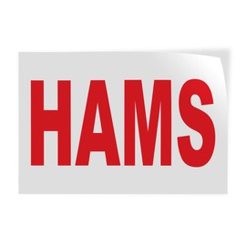 Decal Stickers Multiple Sizes Hams Red Food Bar Restaurant Truck Industrial Vinyl Safety Sign Label Restaurant & Food 10x7Inches