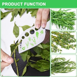 Herb Stripper Tool Leaf Stripper 9 Holes Herb Zip Tool Herb Chopper 2 in 1 Kitchen Gadgets for Kale Thyme Rosemary Basil