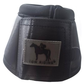 TGW RIDING Horse Bell Boots Dressage Horse Boots XL L M S (L, Bell Boots Soft Slate, Black)