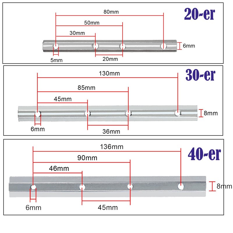 Bohaner Track Connectors Pack of 10 Aluminium Profile 3030 Connector
