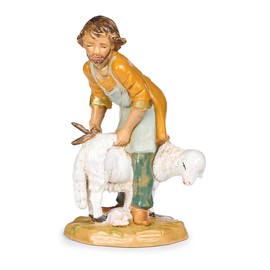 Fontanini by Roman, Japheth, Boy Shepher, 5" Scale Collection Nativity Figure, Handmade in Italy, Designed and Manufactured in Tuscany, Polymer, Hand Painted, Italian, Detailed
