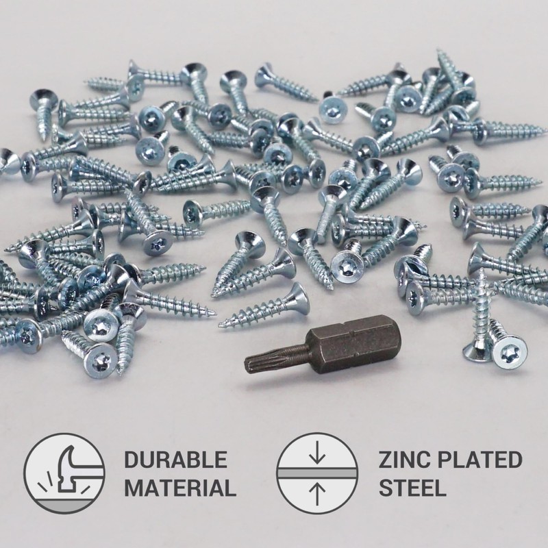 SKIR'CO (300 Pieces) Galvanised Steel Wood Screws 3.0 x 16mm