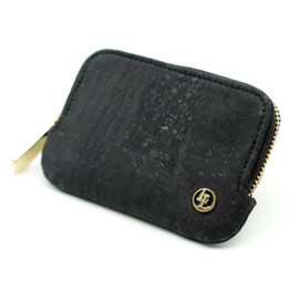 Locklair Women's Mini Purse Made of Vegan Cork Leather, Women's Purse Small with RFID Protection, Vegan Wallet, Purse Sustainable, black