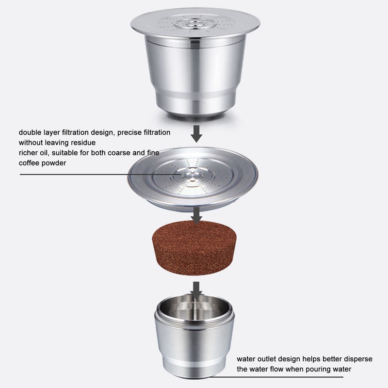 Coffee Pod Reusable Capsules Food Grade Stainless Steel Refillable Coffee
