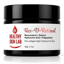 Healthy Skin Lab Res‑V Retinol Resveratrol Lifting Evening & Night Cream(1.7 oz) Anti‑Aging Moisturiser for Face, Neck & Décolleté, Hyaluronic Acid & Polypeptides for Firmer, Hydrated, Lifted Skin