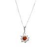 Sterling Silver and Baltic Amber Sun Pendant, Sterling Silver, Amber