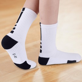 JHM Kids Athletic Sport Sockcs Team Cushioned Basketball Soccer Crew Socks For Ages 4 to 16