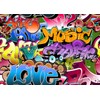 DePhoto 7x5Ft Graffiti Backdrop 80s 90s Hip Hop Themed Party