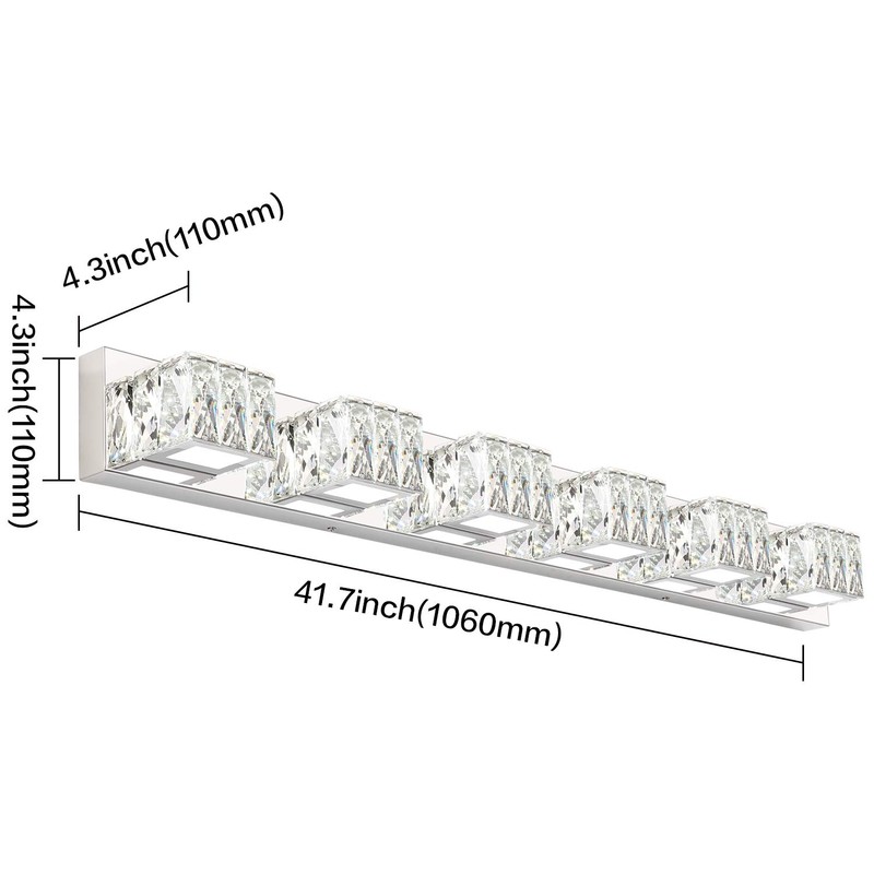 ZUZITO 6-Light Bathroom Vanity Lights - LED Chrome Bathroom Lighting