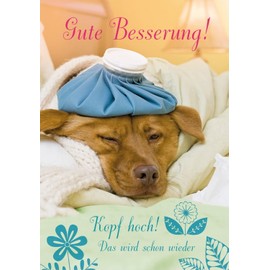 Perleberg Get Well Card with Beautiful Motif - Basic Classic Collection - Get Well Soon Card - Get Well Soon Gifts for Women & Men - Card with Envelope - 11.6 x 16.6 cm