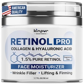 KINPUR ORGANIC COSMETICS Retinol Pro+ Collagen Face Cream with Hyaluronic Acid - Hydrating and Firming Cream for All Skin Types - Day and Night Anti Aging Face Moisturizer for Women & Men