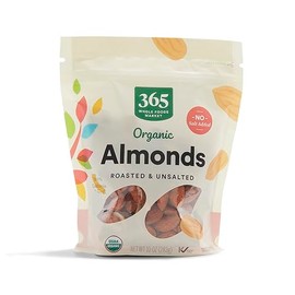 365 by Whole Foods Market, Organic Roasted Unsalted Almonds, 10 Ounce