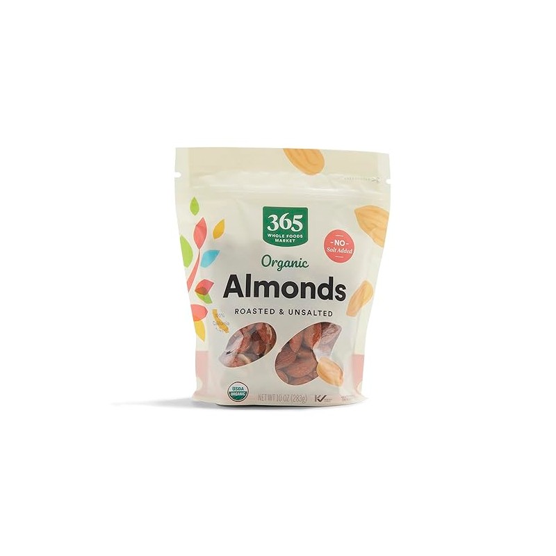 365 by Whole Foods Market, Organic Roasted Unsalted Almonds, 10