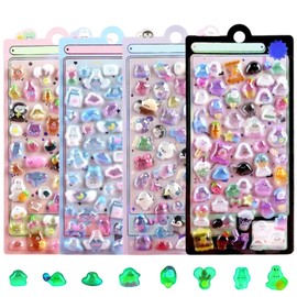 3dシール おしりぷにぷにシール かわいい 6点 4点セット 貼り付け可能 女の子 3Dカートゥーン マシュマロ diy 贈り物 もっちりスクイーズ ステッカー 飾り用 スマホケース デコレーション (4点セット)