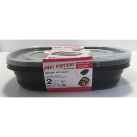 SureFresh Meal Portions Container with Lid, 2-Compartment Food Storage (2-Pack)