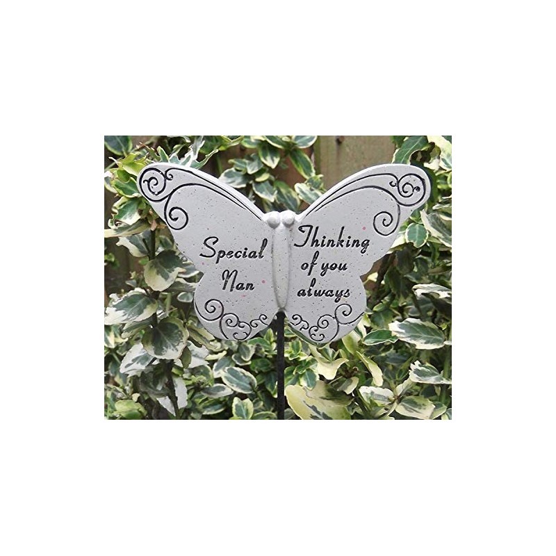 Memorial Butterfly Special Nan on Stick , Put By Grave