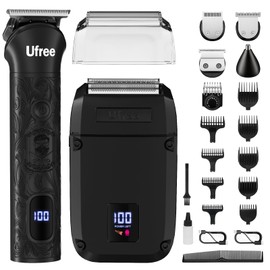 Ufree Beard Trimmer for Men, Foil Shaver Electric Razor, Shavers for Body Face Nose Ear, Cordless Hair Trimmer, Professional Hair Clippers, Mustache Grooming Kit Birthday Gifts for Men