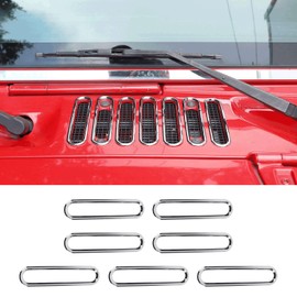 SQQP Cubierta de ventilación para capó, accesorios exteriores ABS para Jeep Wrangler JK JKU 2/4 puertas 2007-2017 (cromado)