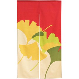 Noren 11318 Ginko Ginkgo, Autumn, Japanese Modern Tapestry, Poster, Cotton, Room Divider, Blindfold, Width 33.5 x Length 59.1 inches (85 x 150 cm), Half Ren