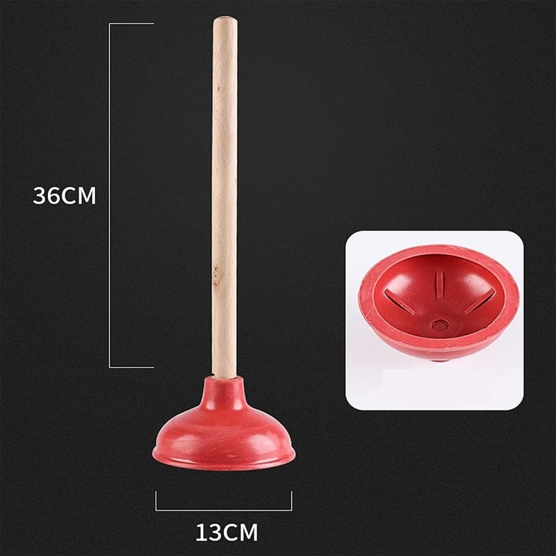 CINGHI LUSSO Toilet Plunger Red Heavy Duty Force Cup Rubber