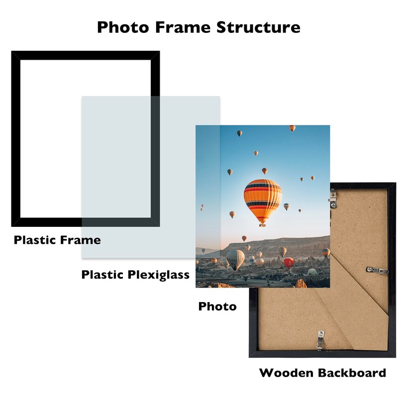JCJMY 8x9 Picture Frame Black for Wall Hanging or Tabletop,