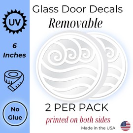 Glass Door Decals – Double-Sided Safety Stickers to Prevent Accidental Collisions (Set of 2) (Water Symbol)