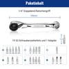WORKPRO Mini-Ratschen-Set, 1/4" Umschaltknarre, 72-Zahn Ratschengriff, Ratschenschlüsselsatz, mit 20 Zubehörteilen,